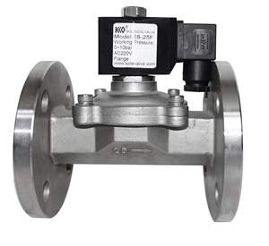Válvula Solenoide de Control de Flujo Grande de 2 Posiciones de Acción Directa con Brida de Acero Inoxidable OEM 0-10 bar 15-100 mm 1/2-4 pulgadas para Agua y Aire Seguros - Product Image 1