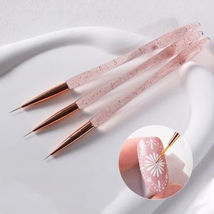 Juego <span class=keywords><strong>de</strong></span> Pinceles para Uñas con Mango Rosa Brillante para Pintura <span class=keywords><strong>de</strong></span> Uñas Precisa, para Dibujo <span class=keywords><strong>de</strong></span> Líneas Francesas, Salón <span class=keywords><strong>de</strong></span> Belleza, DIY - Product Image 2