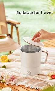 Perfect Outdoor New Stainless Steel Folding Portable Electric <b>Water</b> Cup Travel-Friendly <b>Kettle</b> - Product Image 2