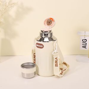 2026 Luxury <b>Large</b> Capacity Stainless Steel Water Bottle with Handle Strap Wholesale Custom Logo Outdoor Travel Vacuum <b>Flask</b> - Product Image 4