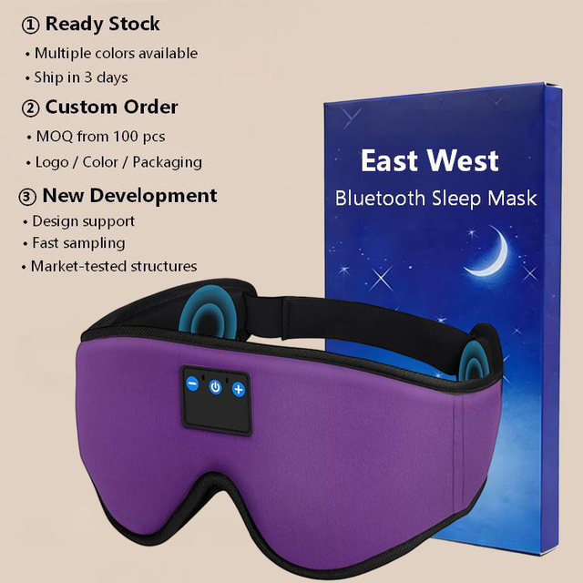 Custom Bluetooth Sleep Mask Headphones, Fast Prototype in 5 Days MOQ From 100 Pcs Small Orders Accepted
