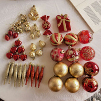 Ensemble d'ornements de boules de Noël en PVC peint électrolytique, pendentifs pour arbre de Noël, décoration de fête et de maison, 5 styles