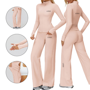 2025 New Warm Fleece Tracksuit Windproof Outdoor Sportswear Gym Wear Yoga Set