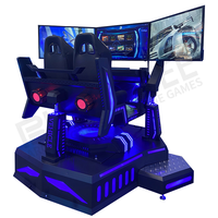 Simulador de Carreras Dinámico de Tres Ejes, Videojuego de Realidad Virtual, Arcade, Pantalla Triple Grande, Educativo para Interiores, Aeropuertos, Hogares, Guarderías, Metálico