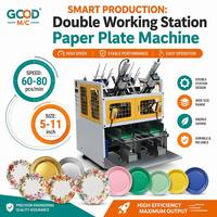 Machine à fabriquer des assiettes jetables rondes et carrées en papier MB-400 avec double poste de travail, nouvelle vente chaude