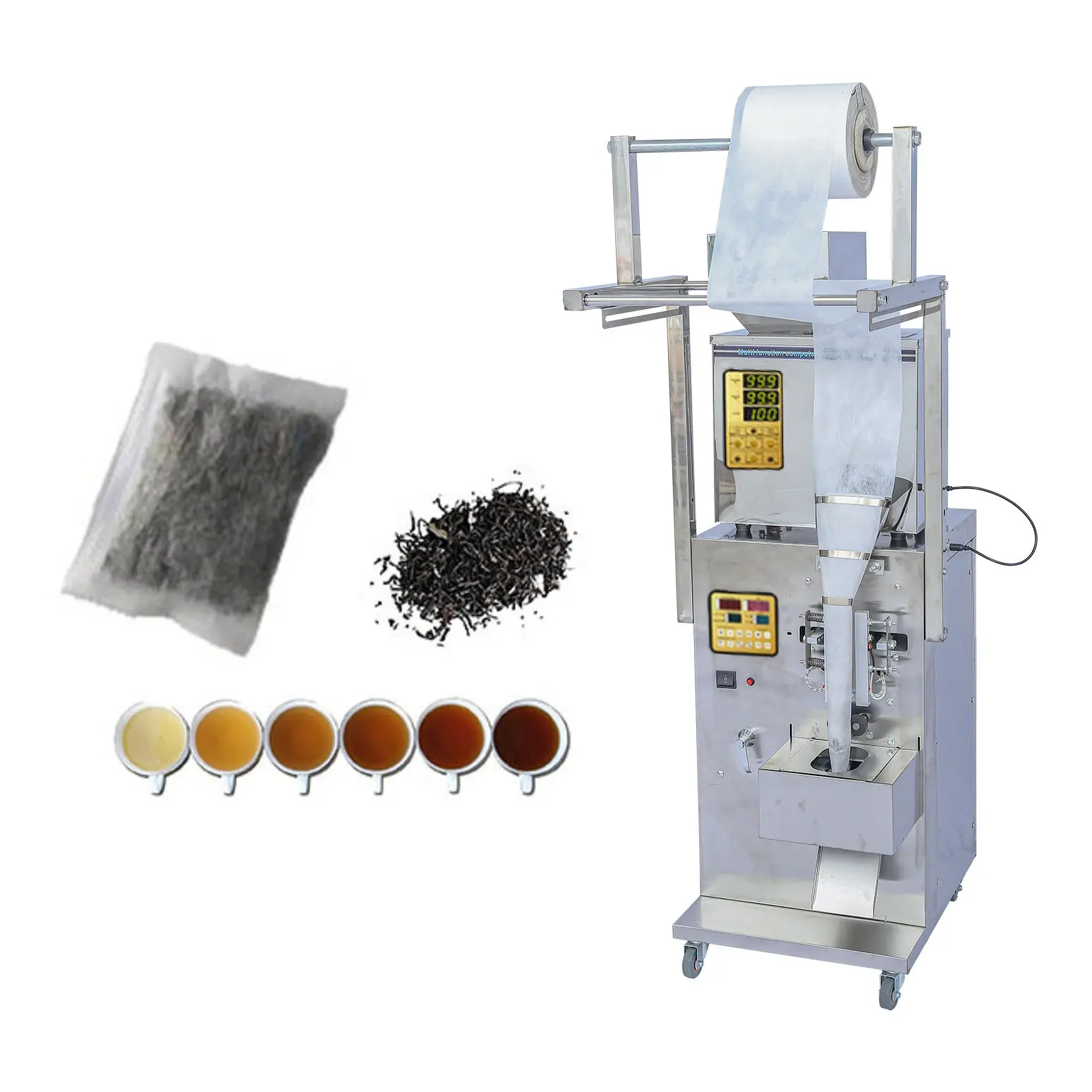 Máquina automática de fabricación de bolsas de té, máquina de pesaje y embalaje