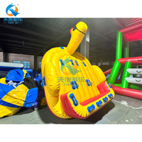 Parc aquatique gonflable en PVC personnalisé, toboggan triangulaire et pyramide d'escalade, jouets 5x3x3m pour la maison et l'école
