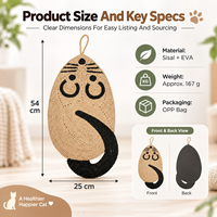 Tapis à gratter pour chat en sisal, forme souris, mural, à suspendre, pour l'entretien des griffes, protection de meubles, intérieur
