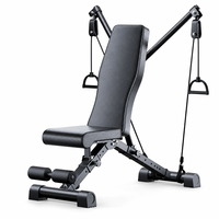 Banc de fitness pliable réglable en acier tubulaire pour exercices abdominaux et assis-debout, idéal pour la maison et la salle de sport intérieure