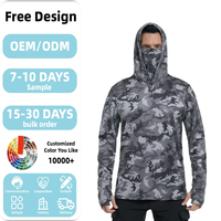Chemise de pêche tactique à manches longues légère, protection UV UPF 50, séchage rapide, motif camouflage pour hommes