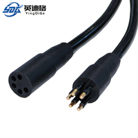 YingDiGe YDG-MMC-5-M-S Conector Macho Microminiatura Impermeable de 5 Pines, Contacto de Latón, Carcasa de Acero Inoxidable, IP68