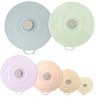 Couvercle pliable en silicone anti-débordement et anti-poussière, design bicolore pour casseroles et bols de cuisine, moderne, minimaliste, réutilisable, à ventouse