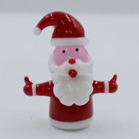 Figurine de Père Noël en verre d'art au chalumeau de Murano miniature personnalisée artisanat de Noël fait à la main avec style féerique