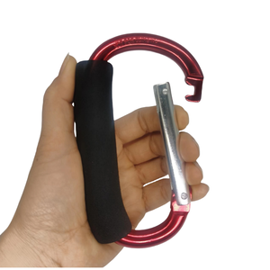 Grand mousqueton portable de 5,5 pouces en alliage d'aluminium de type D pour poussettes, idéal pour accrocher sacs, courses, excursions et voyages en voiture - Product Image 1
