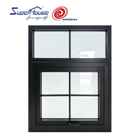 Ventanas de Aluminio para Casa, Marco Negro con Rejilla, para Uso Exterior