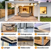 Pergola Murale BIoclimatique En Aluminium Personnalisé Extérieur Coupe-Vent Motorisé Auvents Rebatables Persienne Pergola Bois