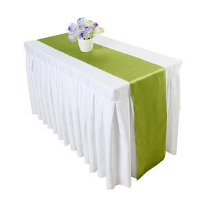 YiMing stile nordico tinta unita raso <span class=keywords><strong>Runner</strong></span> da tavolo con bordi cuciti a prova di 100% personalizzabile in poliestere semplice tavolo da Hotel moderno - Product Image 1