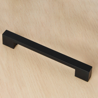 Poignée de meuble moderne réglable à double trou en plastique noir pour armoires de cuisine, placards, salons, chambres et commodes