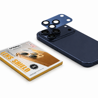 Protection d'objectif d'appareil photo en verre trempé 9D en aluminium HD transparent pour iPhone 17