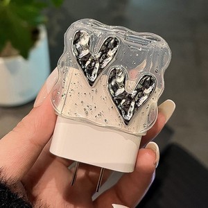 Protector <span class=keywords><strong>de</strong></span> Cable USB con Diseño 3D <span class=keywords><strong>de</strong></span> Corazón Plateado y Borde Ondulado para iPhone, Compatible con Cables <span class=keywords><strong>de</strong></span> Datos <span class=keywords><strong>de</strong></span> 18W/20W, Funda Protectora para <span class=keywords><strong>Carga</strong></span> Rápida - Product Image 5