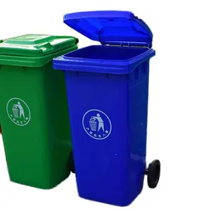 Poubelle médicale de taille standard conteneur à ordures poubelle extérieure en plastique avec roues