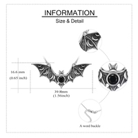 Collier pendentif chauve-souris en argent sterling 925, bijoux gothiques personnalisés pour femmes, vente en gros