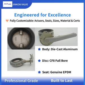 Vanne papillon en aluminium à commande manuelle, joint souple EPDM, <span class=keywords><strong>disque</strong></span> en acier inoxydable personnalisable, vanne papillon de qualité export - Product Image 3