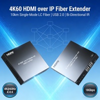 Yüksek Performanslı 4K60 HDMI Over IP Fiber Uzatıcı 10km USB2.0 Çift Yönlü IR 18Gbps 4K HDMI KVM Fiber Optik Uzatıcı