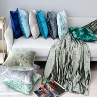 Housse de coussin moderne en velours écrasé pour salon, chambre, appartement – Design polyvalent