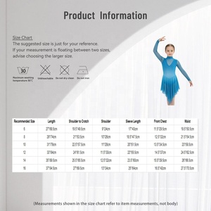 Robes de danse pour filles de 6 à 16 ans, vêtements de danse tendance, robes de patinage artistique à dégradé de couleurs pour compétition et spectacle sur scène. - Product Image 6