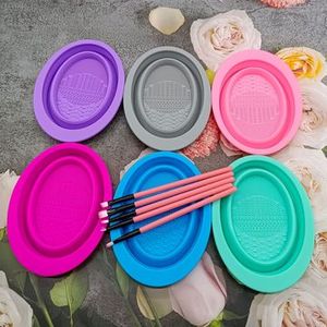 <b>Silicone</b> Makeup Brush Cleaner Bowl Beauty <b>Tool</b> Professional Washing Cleaning Mat Cosmetic Brush Sponge Powder Puff Home Use - Product Image 5