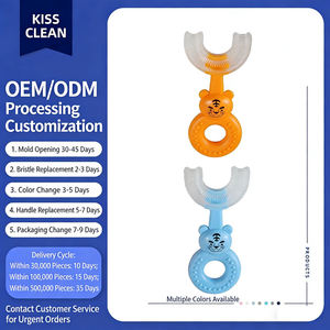 Cepillo de <span class=keywords><strong>Dientes</strong></span> para Bebé con Cabezal de Silicona Suave en Forma de U, 360 °   Cepillo de <span class=keywords><strong>Dientes</strong></span> para Niños Pequeños para Limpieza Bucal en Casa - Product Image 5