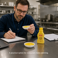 Sauce moutarde jaune halal 226g, bouteille prête à l'emploi, arôme alimentaire, marque OEM/ODM, durée de conservation de 18 mois, modèle SAU-034
