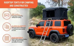 WOQI Universal Hard Alloy Shell Automatic Hydraulic Support Camping Rooftoo Tent Including Ladder