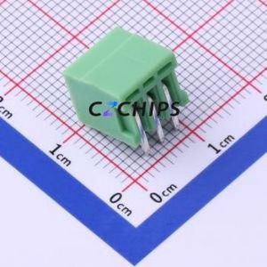 KF2EDGR-2.54-3P Plug-in Terminal Block Bent Lead Through Hole,P=2.54mm Board-to-Board / Socket - Closed 1x3P 2.54mm Green - Product Image 2