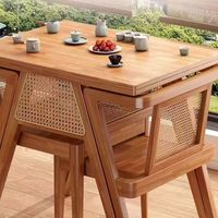 Chaises en bois massif de haute qualité en gros, ensemble table et chaises carrées pour restaurant, petite table et chaises en rotin pour balcon