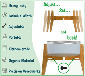 Tinggi mangkuk anjing kustom dan ukuran pemberi makan anjing lepas pasang besar: dudukan mangkuk air & makanan penggunaan miring stabil - Product Image 5