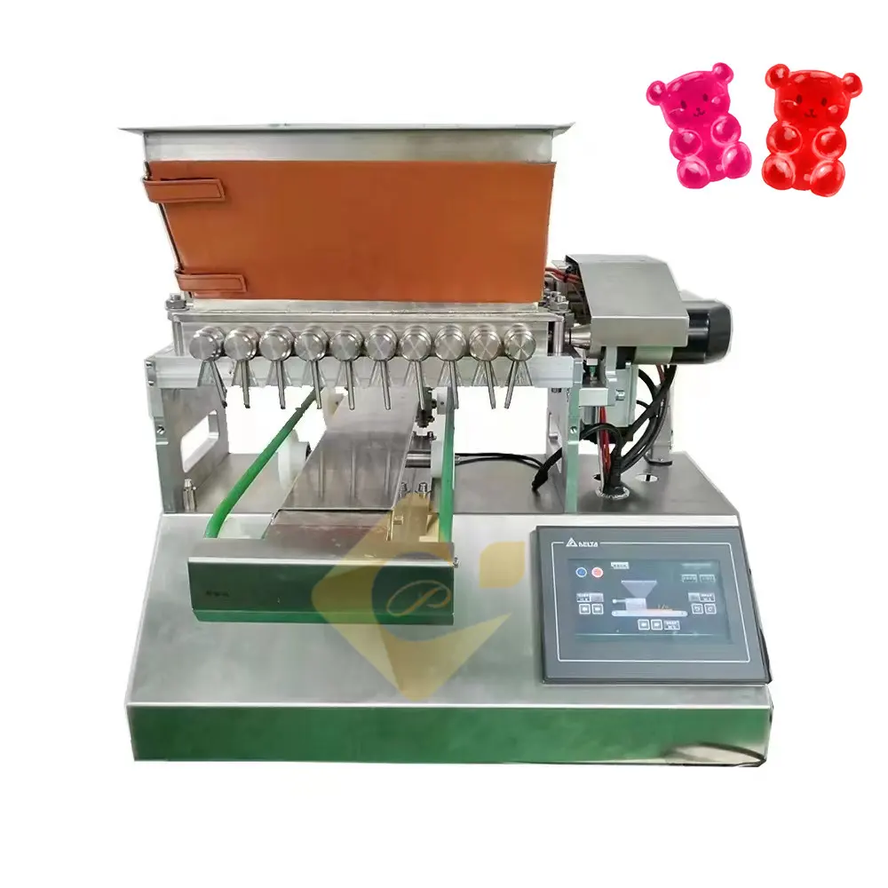 Vitamini jöle şeker fasulye otomatik üretim Mini üretim parçası Depositor ayı sakızlı makinesi yapmak