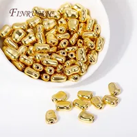 Perles d'espacement irrégulières, perles ovales en métal en laiton plaqué or 18 carats pour bracelet, perles bijoux à bricoler soi-même faisant des résultats, séparateurs en métal