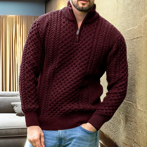 Pull en laine fin décontracté pour homme Brandour Apparels - Respirant et à séchage rapide, motif uni - Product Image 2