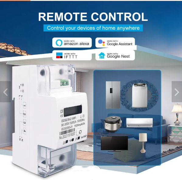 65A Rs485 Modbus Rtu Power Meter Tuya Bidirectional Energy Meter 1phase 2 Module APP Check Tuya Smart Energy Meter Wifi