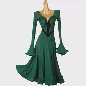 ชุดเต้นรำลาตินสมัยใหม่ระดับไฮเอนด์ ชุดใหม่สำหรับผู้หญิง ผ้าไหม/ผ้าฝ้าย ชุดเต้นบอลรูมมาตรฐาน กระโปรงสวิง ชุดฝึกซ้อมสำหรับ<span class=keywords><strong>การ</strong></span>สอบศิลปะ Q393 - Product Image 1