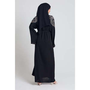 Abaya aperta di lusso con <span class=keywords><strong>motivi</strong></span> a mosaico in cristallo impreziositi <span class=keywords><strong>abiti</strong></span> <span class=keywords><strong>da</strong></span> <span class=keywords><strong>sera</strong></span> - Product Image 6