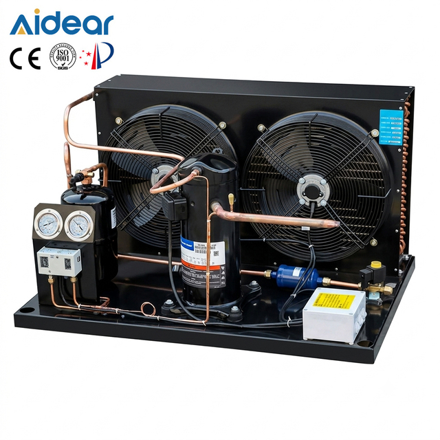 Low Noise Condensing Units Outdoor Air Cooled Refrigeration Set for Supermarket Backroom Cold Store and Dairy Cabinet