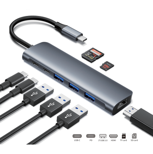 <span class=keywords><strong>Adaptateur</strong></span> Hub 8 en 1 pour <span class=keywords><strong>Macbook</strong></span> en alliage d'aluminium, station d'accueil Type-C avec prise en charge Micro <span class=keywords><strong>SD</strong></span> - Stock disponible - Product Image 3