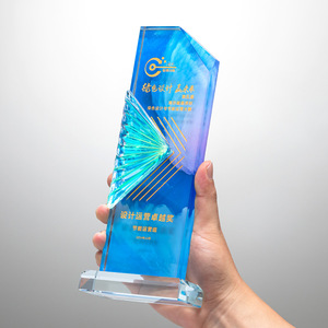 Custom Made Crystal <b>Trophy</b> Laser <b>Engraved</b> Uv Printing Durable Conference Award Gift For Employee Recognition - Product Image 1