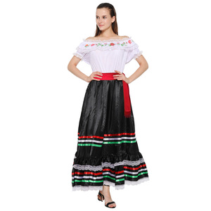 Robe ethnique mexicaine pour femmes Costume d'Halloween pour le jeu de rôle en tant que chanteur joyeux Costume de scène tenue d'Halloween - Product Image 5