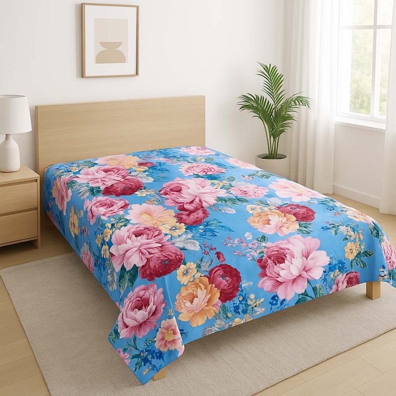 Printed Micropoly Polyester Bed Sheet Fabric