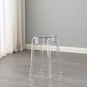 <span class=keywords><strong>Tabouret</strong></span> <span class=keywords><strong>de</strong></span> <span class=keywords><strong>Bar</strong></span> Haut Empilable en Résine Plastique Moderne 75cm Transparent Clair Fantôme Acrylique Salon Utilisation Commerciale - Product Image 5