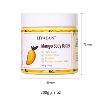 Beurre corporel nourrissant au beurre de karité biologique végétalien 200 ml pour usage quotidien, avec mangue, noix de coco et rose, hydratation intense pour femmes